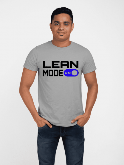lean mode on printed t shirt light grey